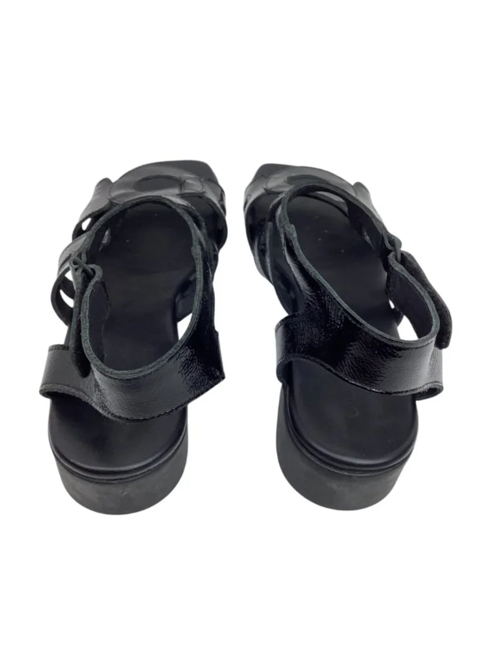 Arche Milyki Patent Leather Womens 41 Slingback Open Toe Sandals Black